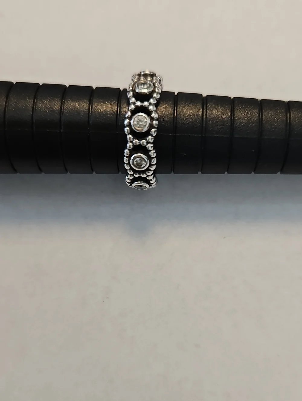 Pandora Sterling Silver Beaded CZ Eternity Band